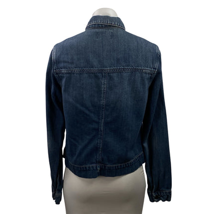 Paige Women's Blue Long Sleeve Button Down Denim Jean Jacket Trucker Size M