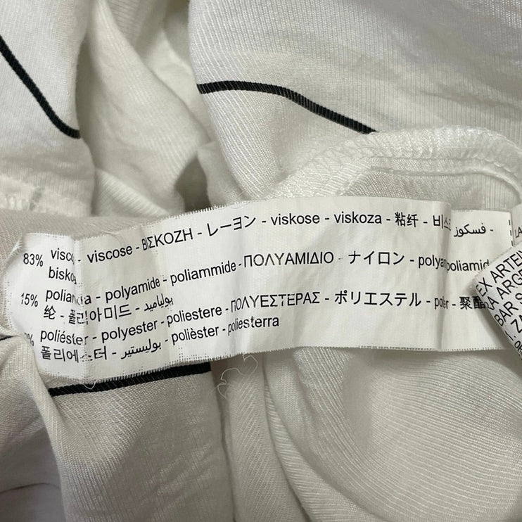Zara Women's White Striped Long Sleeve Relaxed Button Down Midi Shirt Dress XS