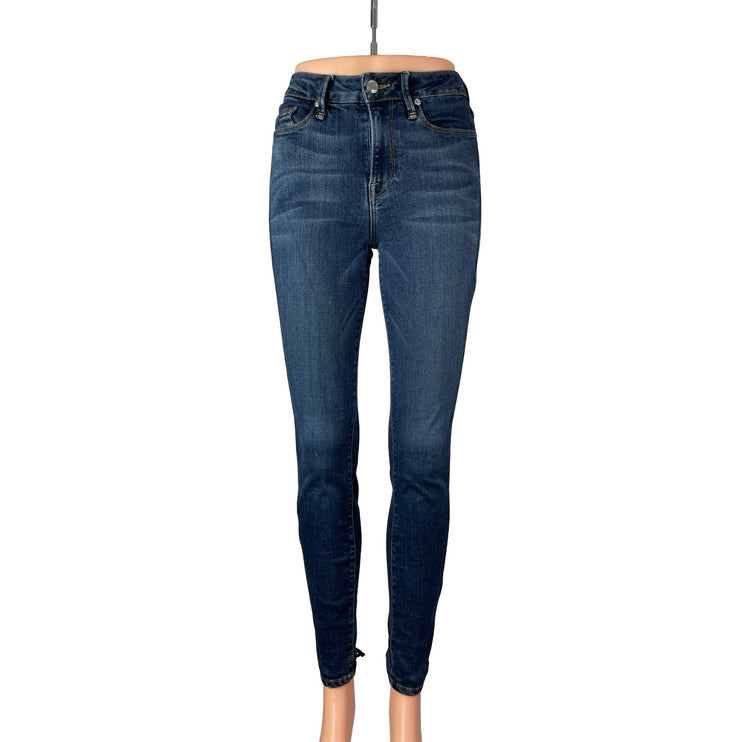 Good American Good Waist Blue Lace Up Back Classic Skinny Denim Jeans Pants 0/25