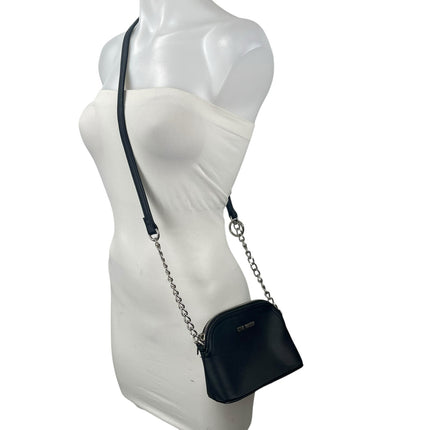 Steve Madden Bmaggie Black Faux Leather Dome Chain Crossbody Hand Shoulder Bag