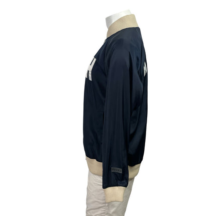 Hotel 1171 Mens Navy Blue Zip Up Long Sleeve Windbreaker Coat Bomber Jacket Sz L