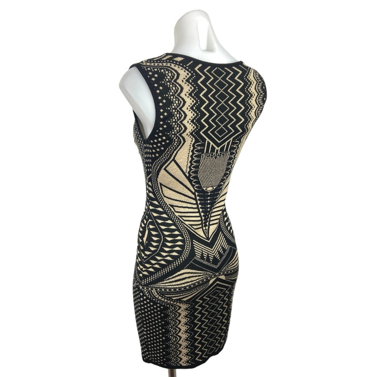 Windsor Multicolor Metallic Geometric Sleeveless Stretch Knit Bodycon Dress M