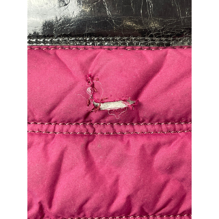 Burberry Pink Black Quilted Slip On Round Toe Knee High Snow Rain Boots Size 7.5