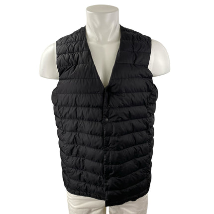 Uniqlo Black Men's Ultra Light Down Sleeveless Snap Puffer Quilted Vest Jacket L