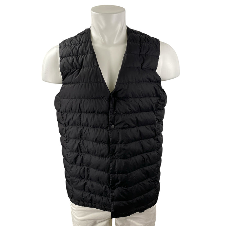 Uniqlo Black Men's Ultra Light Down Sleeveless Snap Puffer Quilted Vest Jacket L