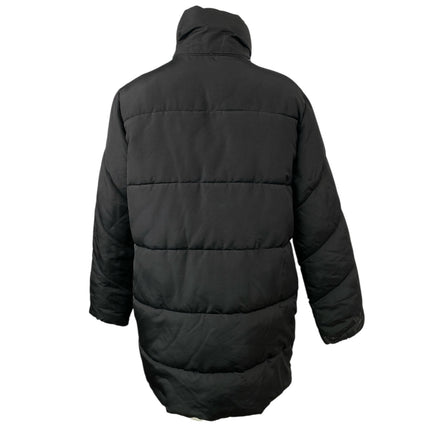 Lucky Brand Black High Neck Long Sleeve Button Zip Quilted Puffer Coat Jacket M