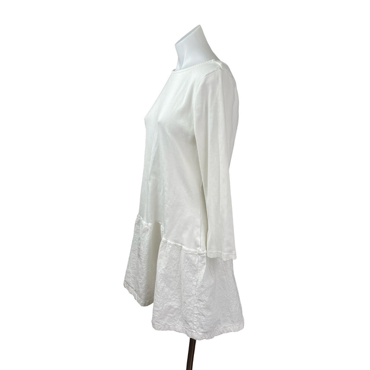 Free People Free-est White Long Sleeve Drop Waist Open Back A Line Mini Dress XL