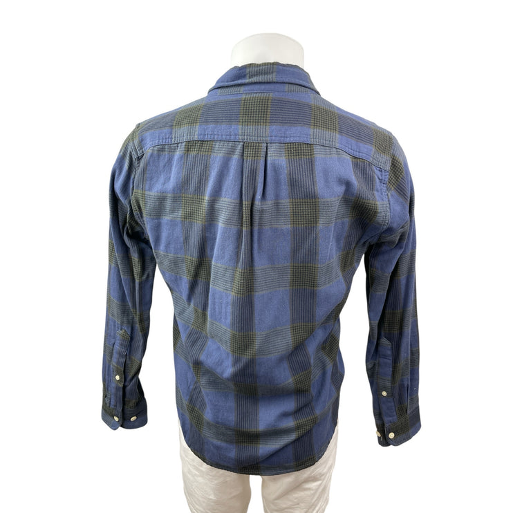 Abercrombie & Fitch Muscle Men's Blue Plaid Long Sleeve Button Down Shirt Top S