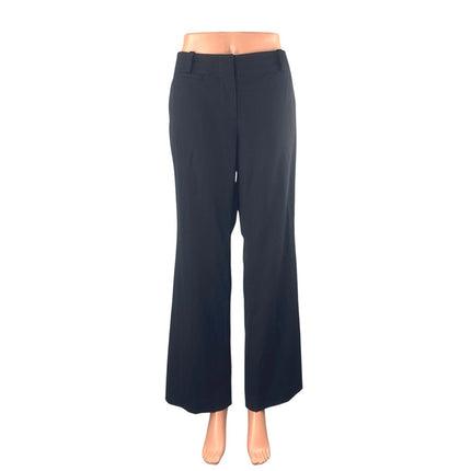 Ann Taylor Women's Black Mid Rise Wide Leg Baggy Trousers Dress Pants Size 8P