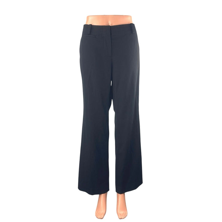 Ann Taylor Women's Black Mid Rise Wide Leg Baggy Trousers Dress Pants Size 8P