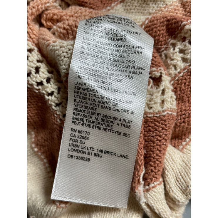 Anthropologie Womens Multicolor Striped Knit Side Tie Boho Poncho Sweater Top OS