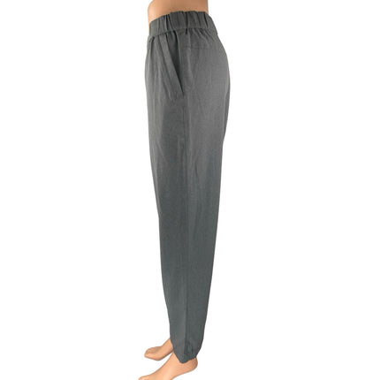 Eddie Bauer Women's Gray Elastic Waist Straight Leg Pockets Trousers Pants Sz S