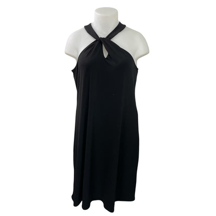 Lane Bryant Black Knotted Halter Neck Sleeveless Mini A-Line Tank Dress Size 16