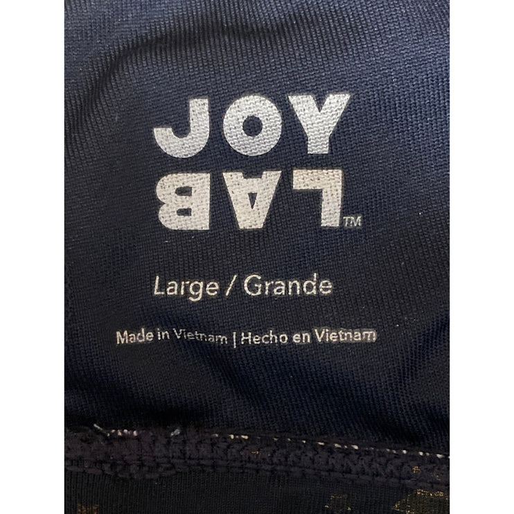 JoyLab Womens Navy Blue Starry Stars Strappy Yoga Athletic Sports Bra Crop Top L