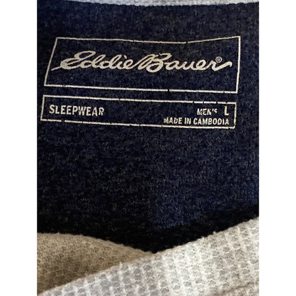 Eddie Bauer Men's Gray Heather Long Sleeve Crew Neck Waffle Knit Thermal Tee L