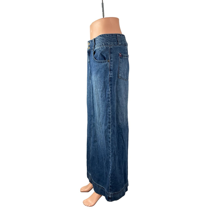 Urban Outfitters BDG Women's Blue High Rise Maxi Straight Pencil Denim Skirt M