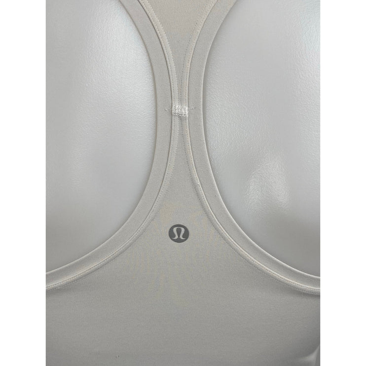Lululemon Women's White Racerback Yoga Workout Running Athletic Tank Top Size 4