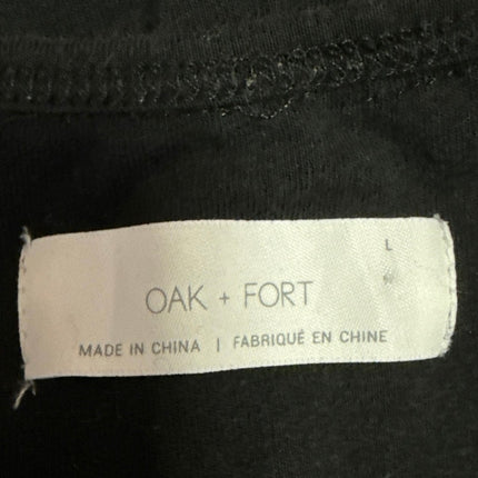 Oak + Fort Women's Black Sleeveless Halter Wide Leg Pockets Romper Jumpsuit Sz L