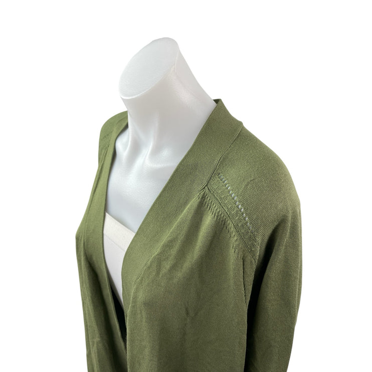 Lane Bryant Women's Green Knit Long Sleeve Open Cardigan Sweater Top Size 22/24