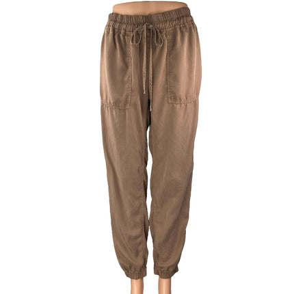 Love Tree Women's Brown High Rise Drawstring Tapered Trousers Pants Size M