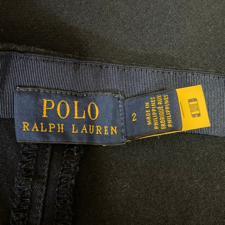 POLO Ralph Lauren Blue High Rise Pullon Front Seam Side Zip Tapered Ponte Pant 2