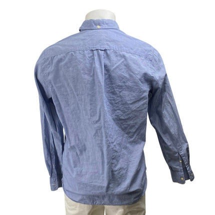 LOGG Label of Graded Goods Men's Blue Long Sleeve Button Up Shirt Top Size M