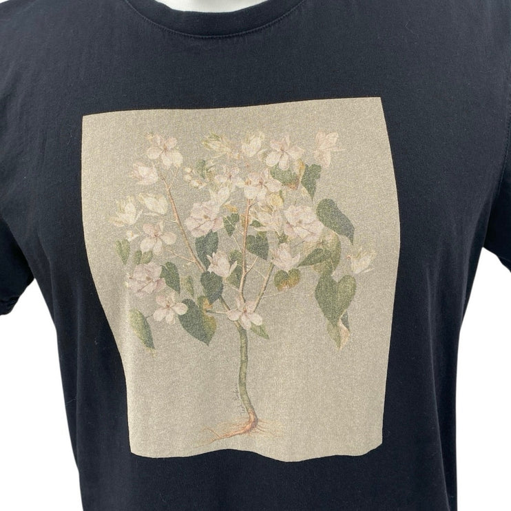 Ted Baker Men's Black Floral Short Sleeve Crew Neck Graphic Tee T-Shirt Top Sz 4