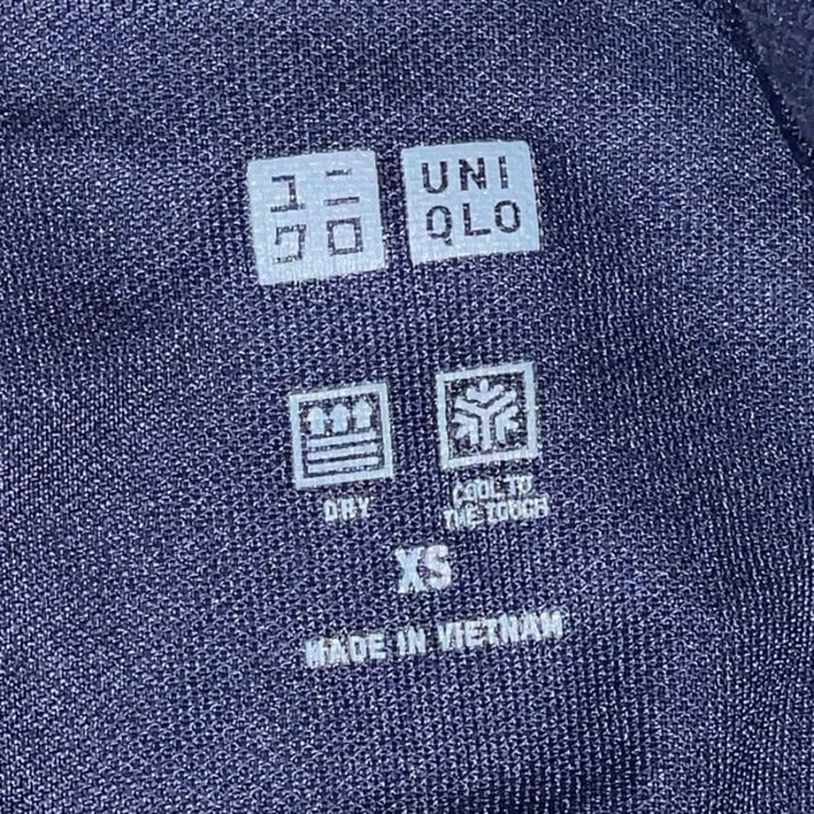 Uniqlo Women's Black Short Sleeve Slit Collared Golf Tennis Polo Shirt Top Sz XS