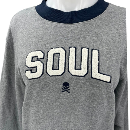 Soulcycle Women's Gray Fleece Long Sleeve Crewneck Sweatshirt Sweater Top Size M