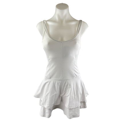 YPB Womens White Sleeveless Activewear Athletic Mini Romper A-line Tank Dress XS