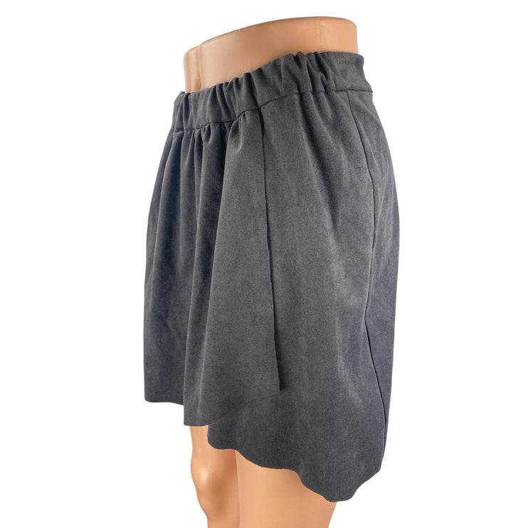Aritzia Wilfred Free Nescher Women's Gray Faux Suede Wrap Mini A-Line Skirt XS