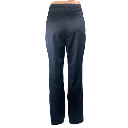 Aritzia Ten by Babaton Women's Black Satin Straight Leg Trousers Dress Pants 10