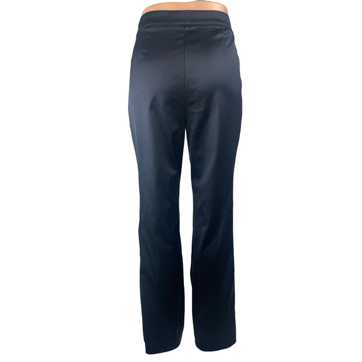 Aritzia Ten by Babaton Women's Black Satin Straight Leg Trousers Dress Pants 10