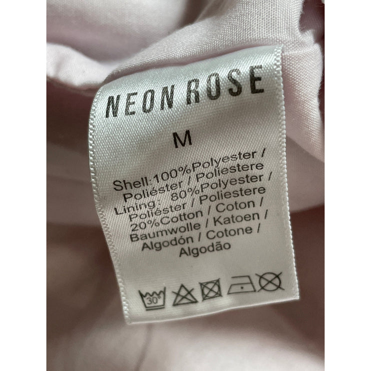 Neon Rose Relaxed Gilet Pink Tweed Button Down Sweater Vest Coat Jacket Top Sz M