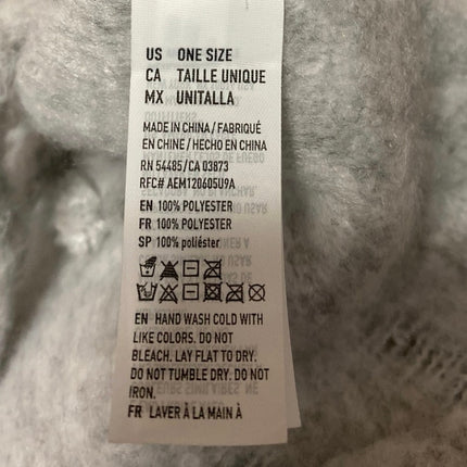 American Eagle Light Gray Fleece Fringe Hem Neck Shawl Wrap Scarf One Size