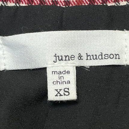 June & Hudson Black White Checkered Double Breasted Long Sleeve Blazer Jacket XS