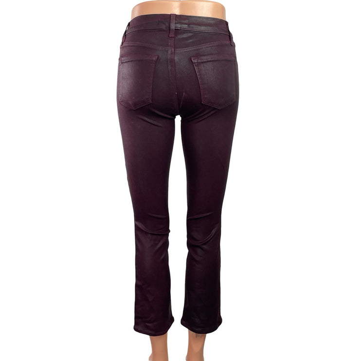 J Brand Maria Purple Faux Leather Metallic Skinny Leg Jeans Trousers Pants Sz S