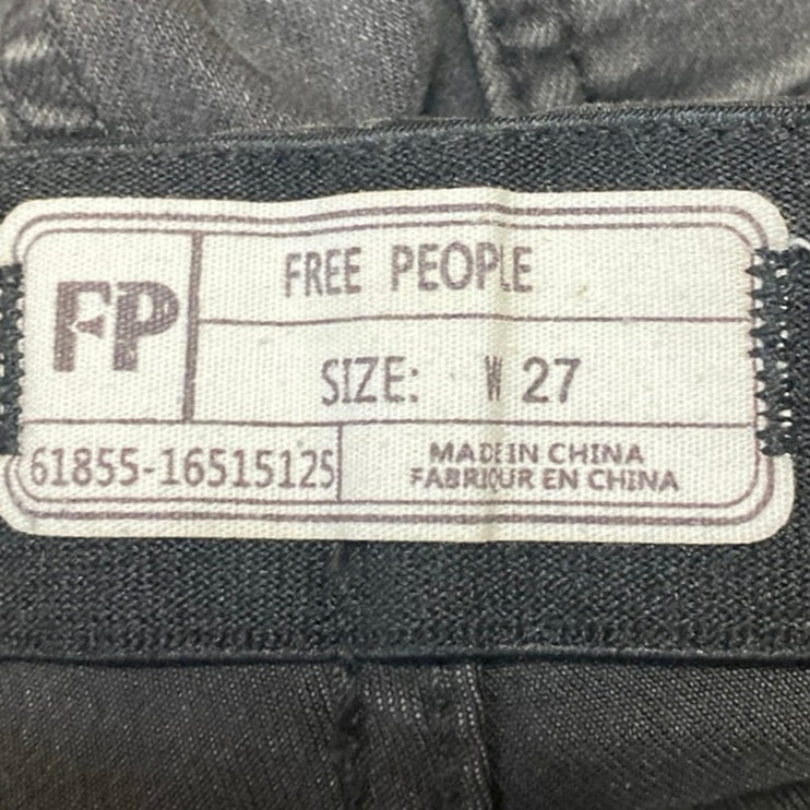 Free People Women's Gray Mid Rise Pull On Bootcut Flared Denim Jeans Pants Sz 27