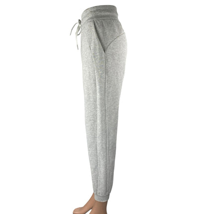 Women's Gray High Waisted Drawstring Tapered Athletic Jogger Sweat Pants Size S