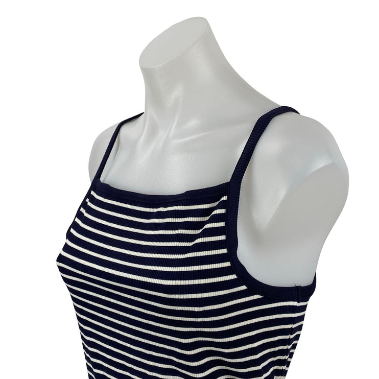 Philosophy Women's Blue White Stripe Square Neck Sleeveless Camisole Tank Top M