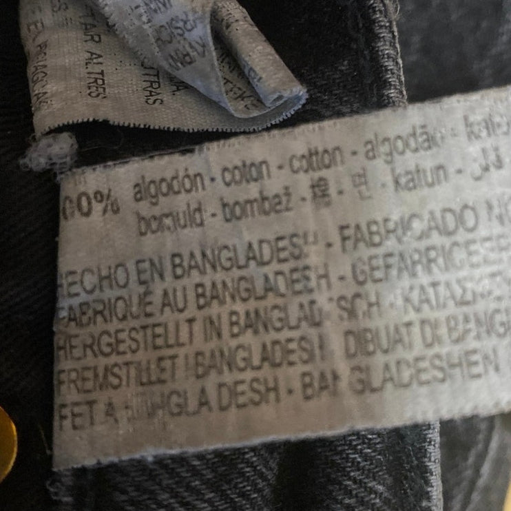 Zara Women's Black High Waisted Frayed Hem Straight Leg Denim Jeans Pants Size 2