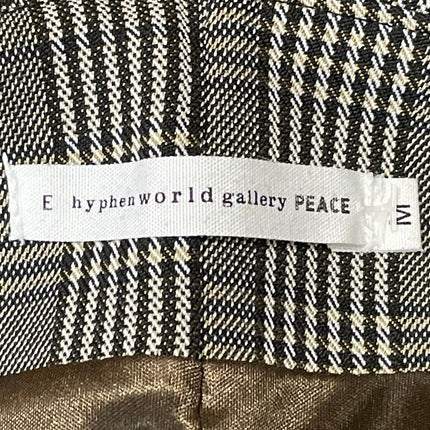 E Hyphen World Gallery Gray Plaid Sleeveless Button Up Overalls Midi Dress Sz M