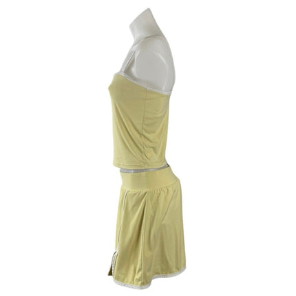 All in Motion Yellow Cami Tank Top A-Line Skort Skirt Athletic Activewear Set M