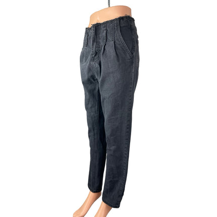 Dance & Marvel Women's Black High Rise Distressed Straight Denim Jeans Size M