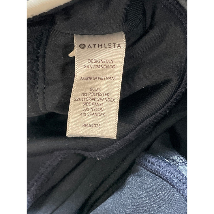 Athleta Women's Blue Colorblock Mid Rise Yoga Workout Athletic Leggings Pants S