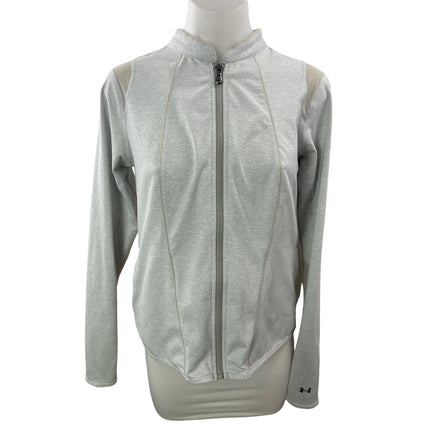 Under Armour Gray Mesh Cutout Full Zip Long Sleeve Activewear Coat Jacket Size M
