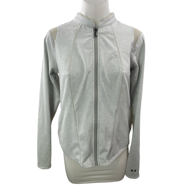 Under Armour Gray Mesh Cutout Full Zip Long Sleeve Activewear Coat Jacket Size M