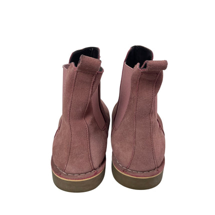 The Rail Women's Pink Faux Suede Slip On Round Toe Ankle Chelsea Boots Sz US 9.5