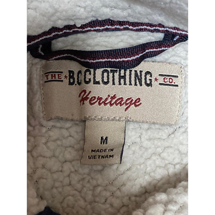 BC Clothing Heritage Men's Blue Sherpa Lined Quarter Zip Long Sleeve Sweater M