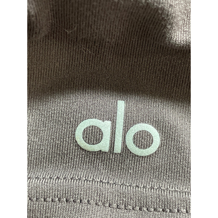 Alo Brown V Neck Sleeveless Yoga Workout Athletic Activewear Crop Tank Top Sz XS